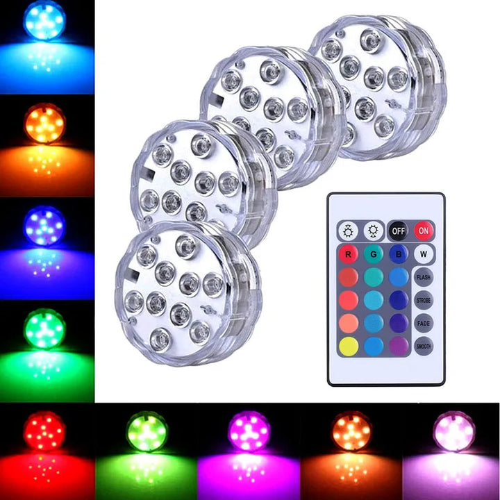Underwater pool lighting with 10 LEDs