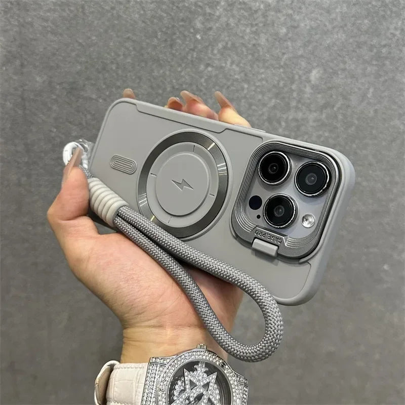 Magnetisk Mjuk Handleds Stativ Linsskydd iPhone Fodral
