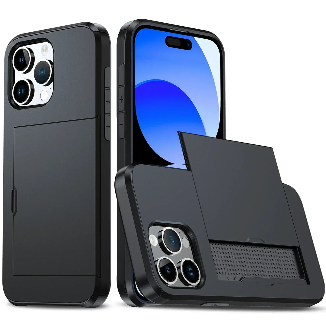 LuxShield iPhone-fodral med kortfack | Slim Design | Kortförvaring | Skydd och stil