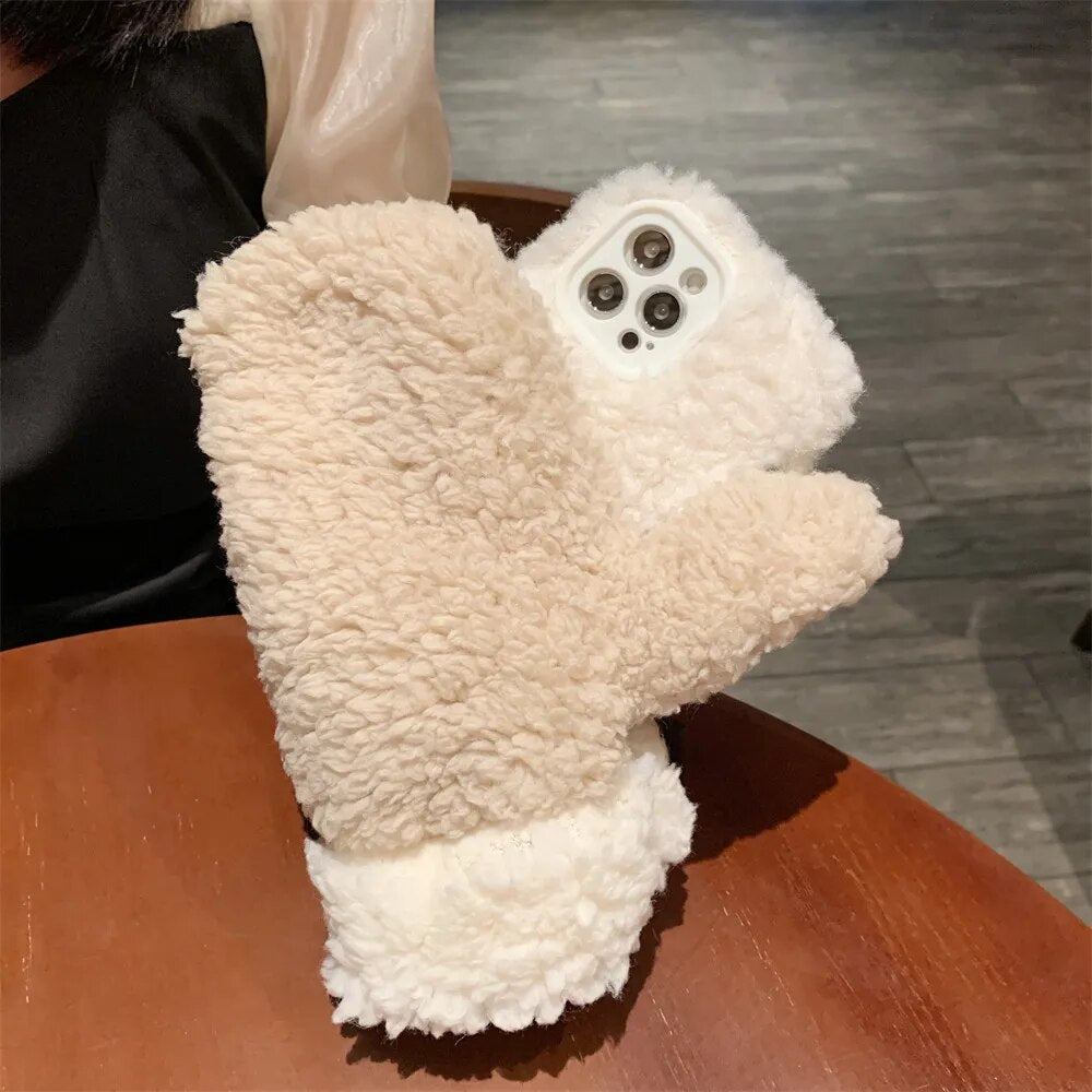 Fluffig Fäll iPhone-fodral Handske
