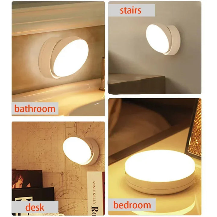 LumiFlex360 LED Nattlampa | Rörelsesensor | 360° Rotera | Uppladdningsbar | Magnetisk &amp; Trådlös