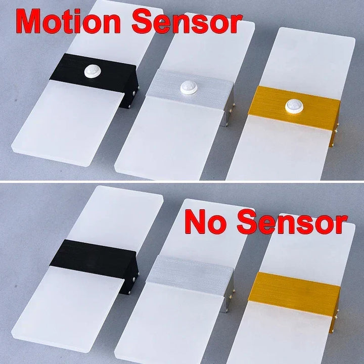 Vägglampa med rörelsesensor, ritning, aluminium, akryl, dekoration, belysning, vägglampa, inomhus, kök, sovrum, hall, korridor