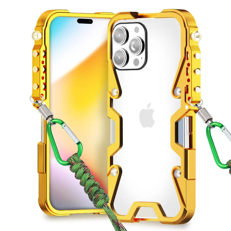 Taktiskt Grepp Stötsäker Legeringsram iPhone Fodral
