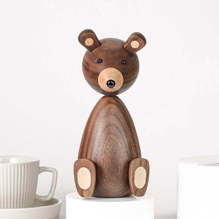 Danska Träbruna Björnfamilj Ornament