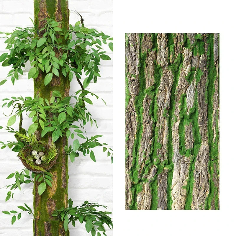 DIY Väggdekoration Grön Växt Bark