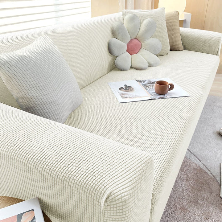 Texturerad Stretch Sofföverdrag | Halkfritt, Maskintvättbart &amp; Skyddande för 1-sits, 2-sits och 3-sits soffor