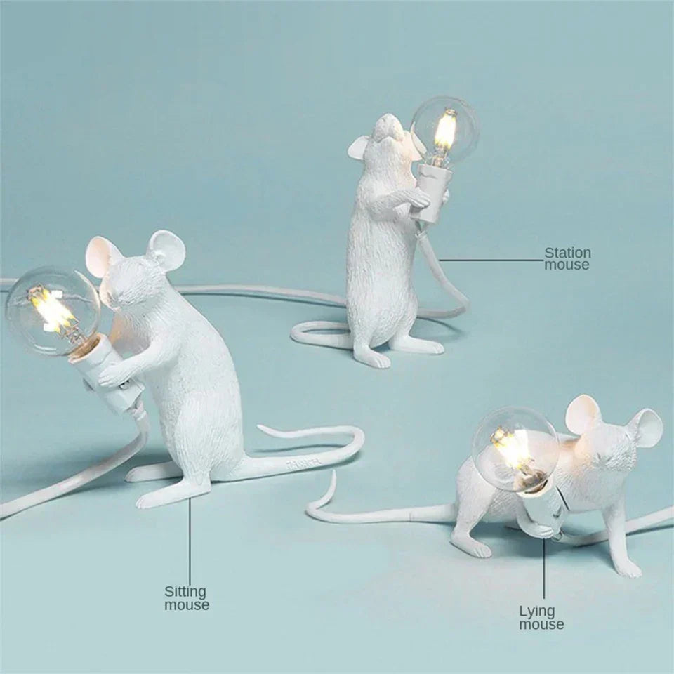 Moderna LED-djurtabellampor: Har, Katt och Ekorre Nattlampor