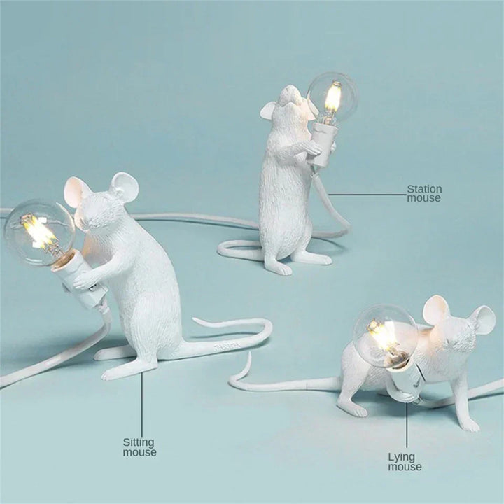 Moderna LED-djurtabellampor: Har, Katt och Ekorre Nattlampor