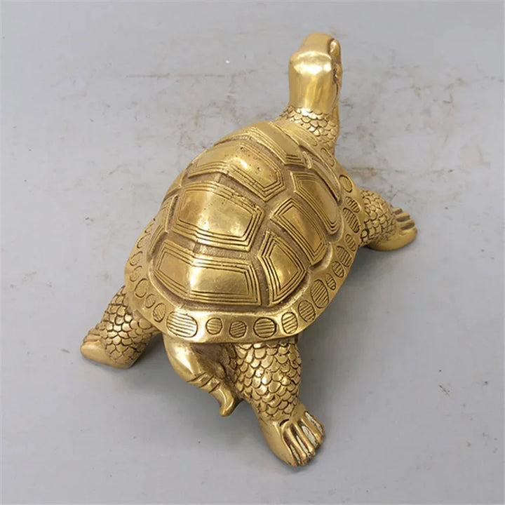 Brons Feng Shui Sköldpadda Staty Lyckodjur Skulptur för Långlivad Hem Kontor Dekoration Figurin Gåva Studie Ornament