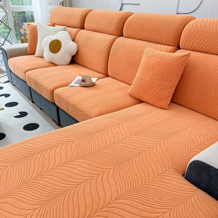 PlushSecure - Elegant Jacquard Sofföverdrag för Halkfri Komfort