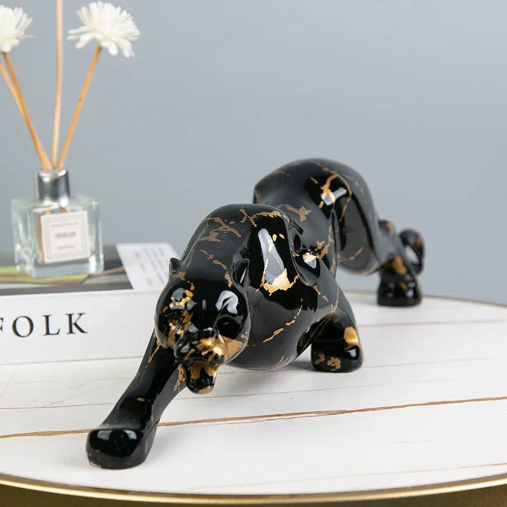 Elegant Jaguar Stenskulptör