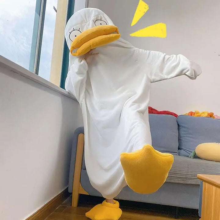 Förvirrad Anka Varm Vuxen Pyjamas Kostym