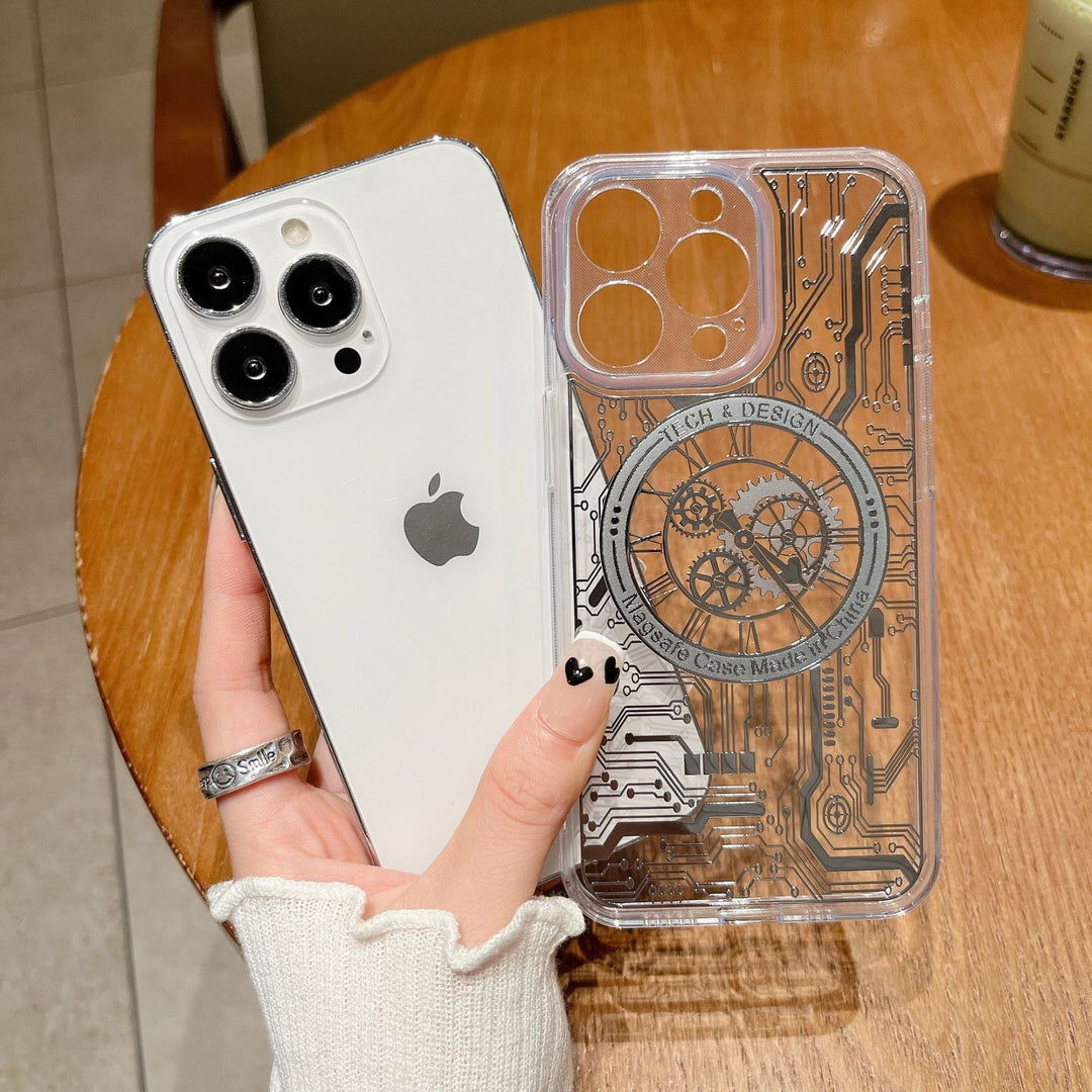 Transparent Mekanisk Klocka Magsafe iPhone Fodral