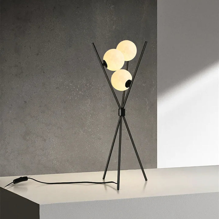 LunaGlow 3D Månlampa golvlampa med modern design och stativ LED!
