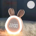 Kanint-formad barn väckarklocka med LED-nattlampa - BunniGlow |