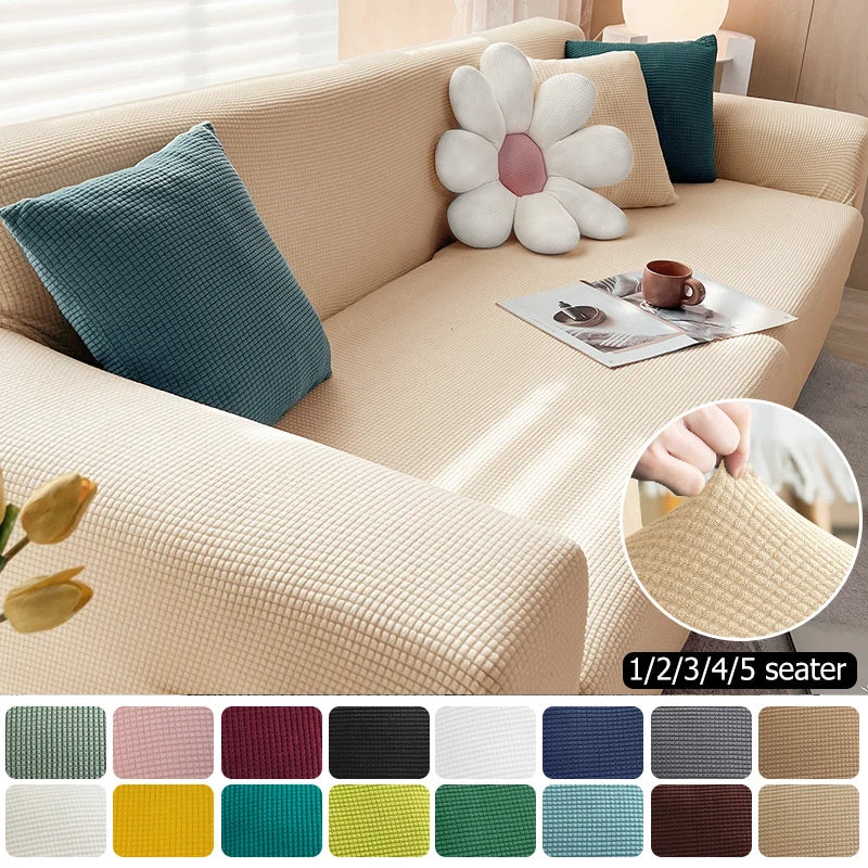 Sofalino Stretch | Elastisk Sofföverdrag | Jacquarddesign | För 1–4 Sittplatser &amp; L-Form