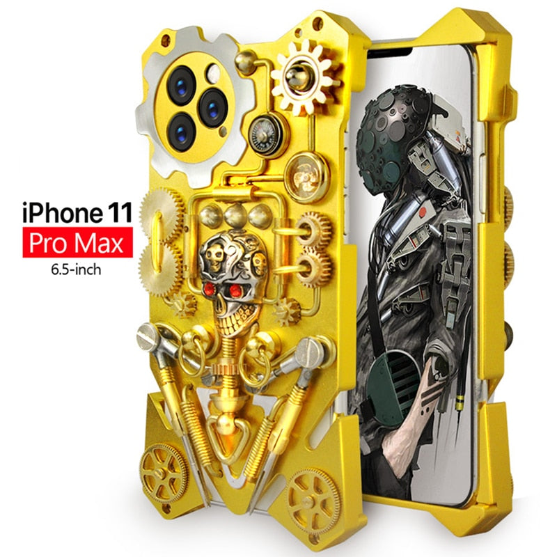 Mechanic Skull Cyberpunk Stil iPhone Fodral