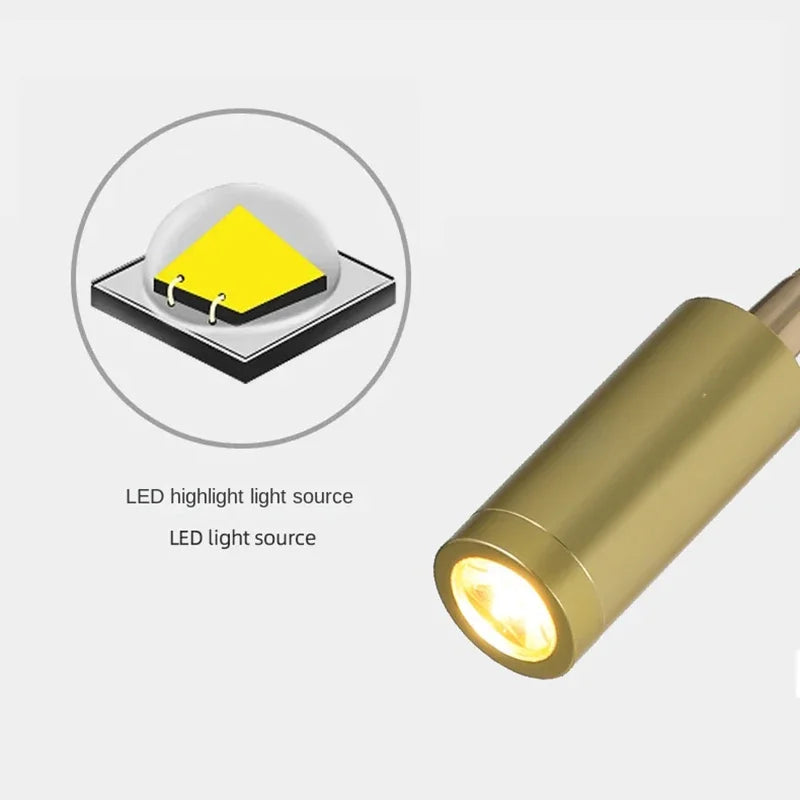 Mångsidig LED Vägglampa: Modern, Flexibel, Perfekt för Läsning i Sängen