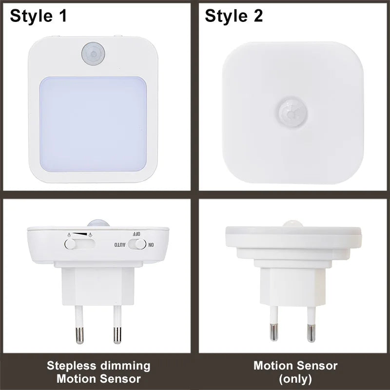 Sensilux Mini LED Nattlampa | Med Rörelsesensor | Varm &amp; Kall Vit | För Hall, Sovrum &amp; Badrum