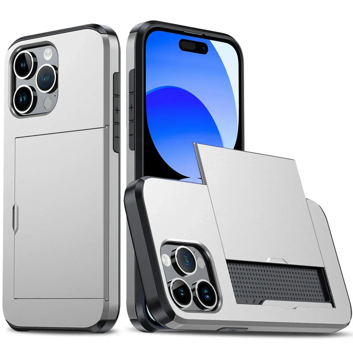 LuxShield iPhone-fodral med kortfack | Slim Design | Kortförvaring | Skydd och stil