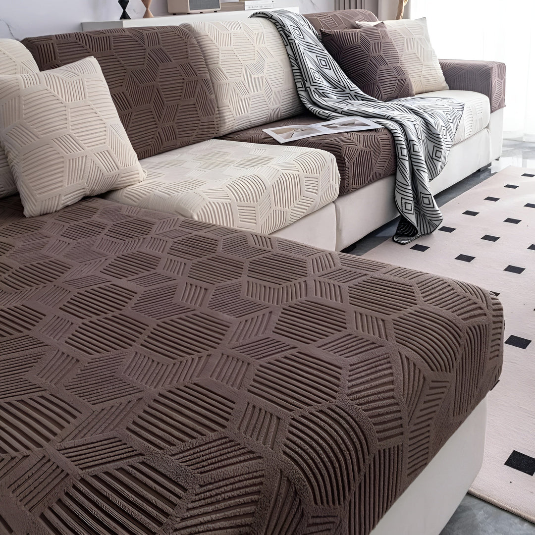 Jacquard Sofföverdrag med Geometrisk Mönster – Mjuk &amp; Husdjursvänlig | Perfekt för Skydd och Mysiga Vardagsrum |
