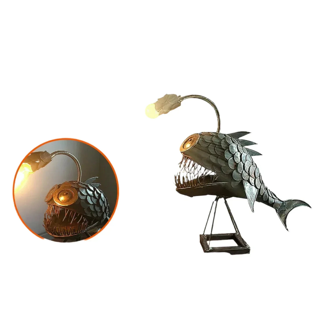 Bordslampa - RusticFish - Justerbar belysning - Handgjord konstnärlig charm