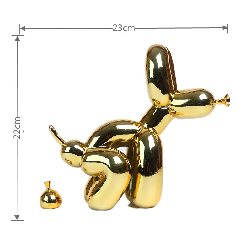 Ballonghund Skulptur, Ballongkonst Staty, Mini Samlarfigur, Heminredning, Resin Figur, Skrivbordsaccessoarer, Rumsdekoration