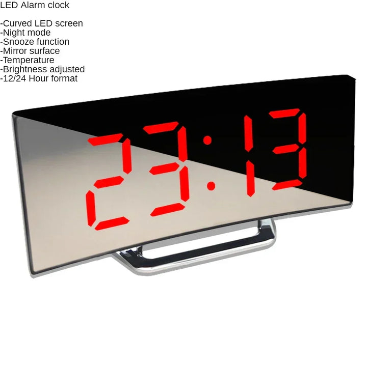 Kurvad Skärm Digital Väckarklocka