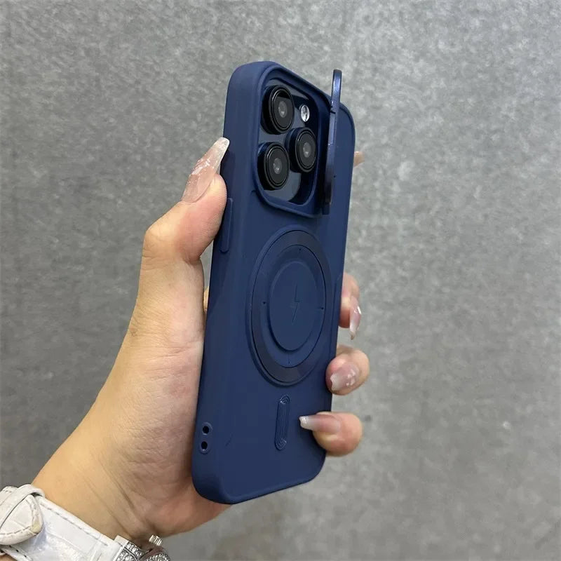 Magnetisk Mjuk Handleds Stativ Linsskydd iPhone Fodral