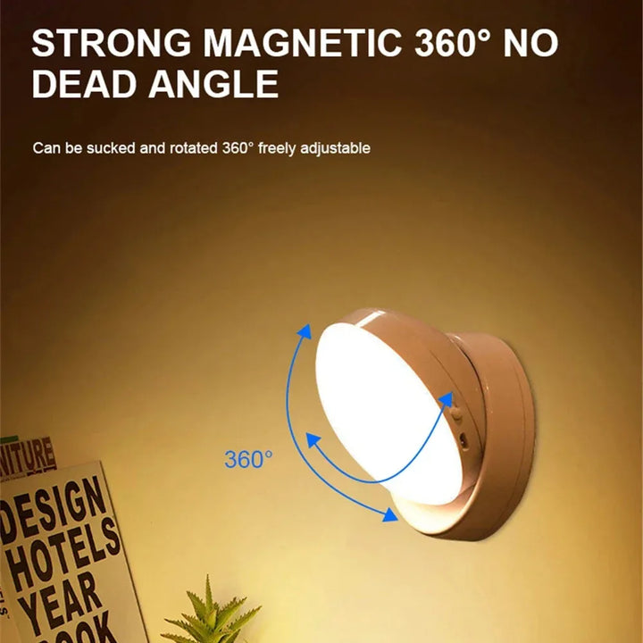 LumiFlex360 LED Nattlampa | Rörelsesensor | 360° Rotera | Uppladdningsbar | Magnetisk &amp; Trådlös