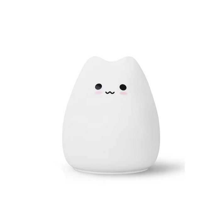 Charmig katt silikon nattlampa med 7-färgs touchsensor
