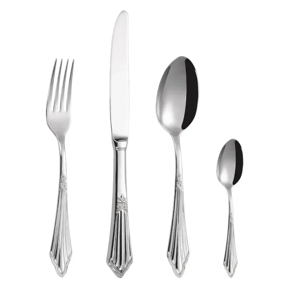 Elegant bestickset i gulddesign