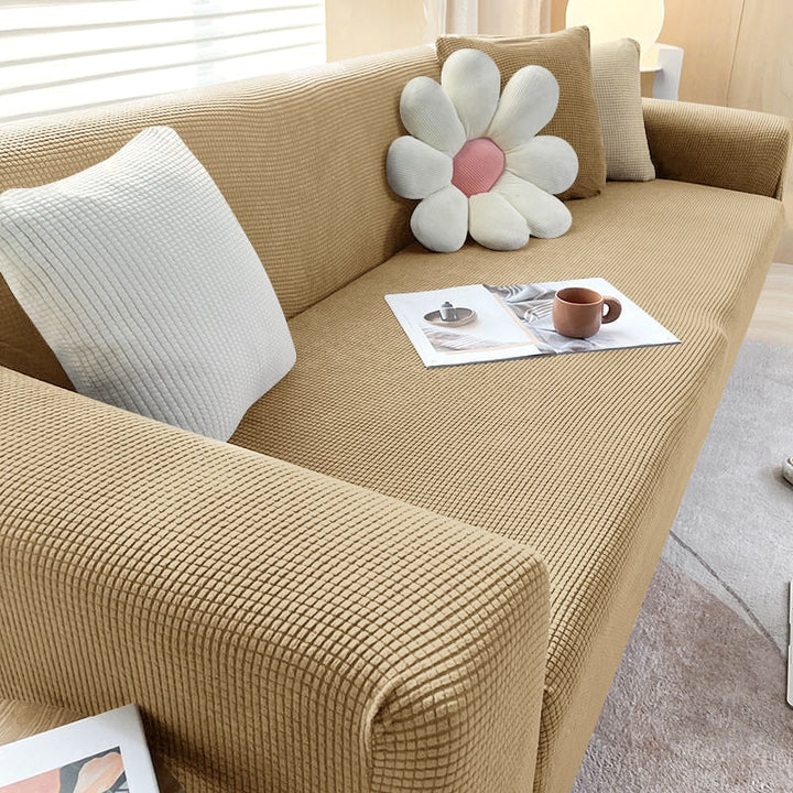 Texturerad Stretch Sofföverdrag | Halkfritt, Maskintvättbart &amp; Skyddande för 1-sits, 2-sits och 3-sits soffor