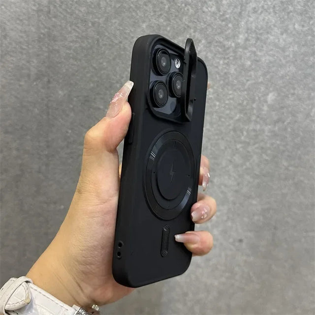 Magnetisk Mjuk Handleds Stativ Linsskydd iPhone Fodral