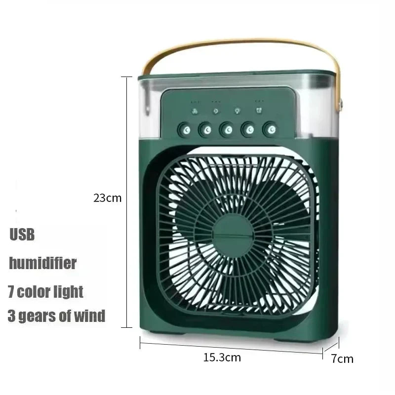 3-i-1 Mini Luftkylare Fläkt – Bärbar Hemluftkonditionering med LED Nattljus, Luftrenare och Justerbar Luft för Hemmet &amp; Kontoret |