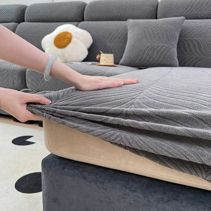 PlushSecure - Elegant Jacquard Sofföverdrag för Halkfri Komfort