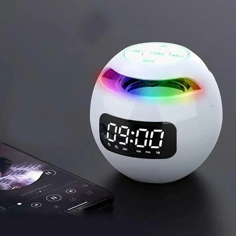 Ball Speaker Alarm Clock | Bluetooth 5.0 | LED Nattljus | 2200 mAh Batteri