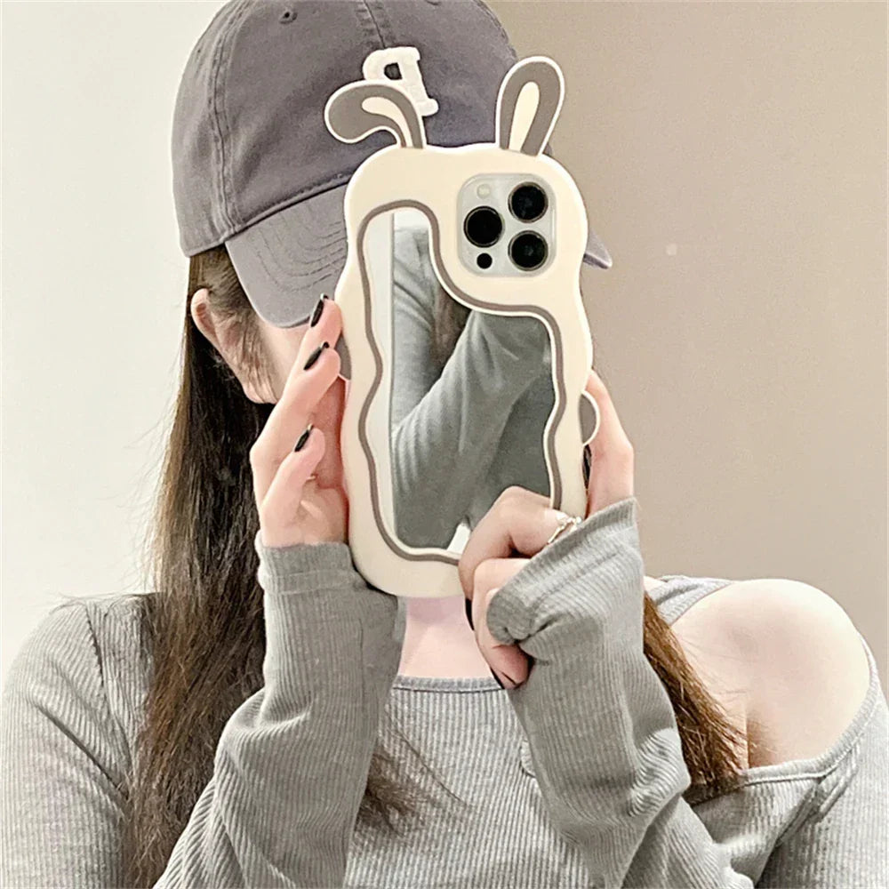 Kaninhörna Sminkspegel iPhone-fodral