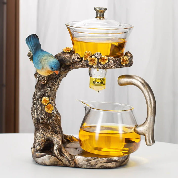 Kung Fu Teapot Hemmagjord Magnetisk Extraktion Semi-Automatisk Lat Teberedningsverktyg Glas Te Set