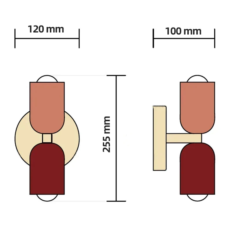 Dubbelhuvud Vägglampa Svart Bas