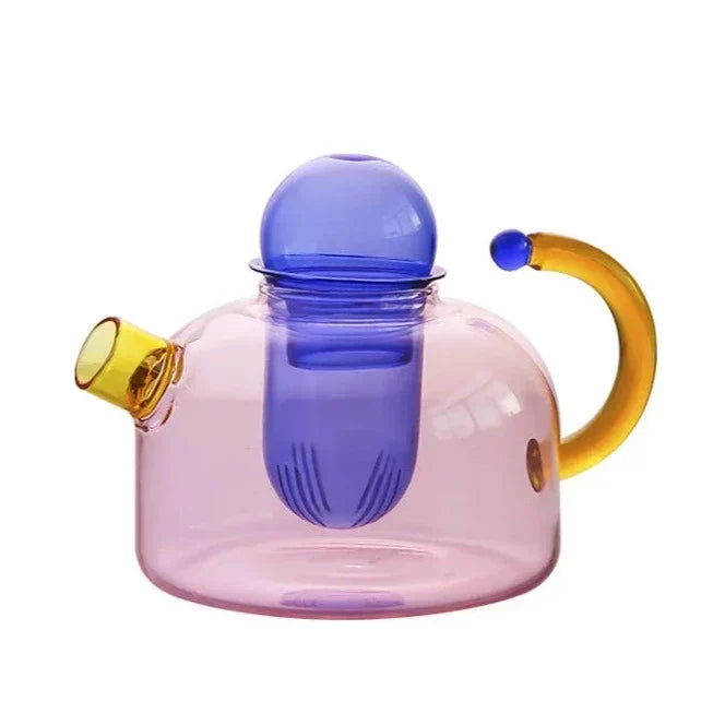 färgglad glasservis