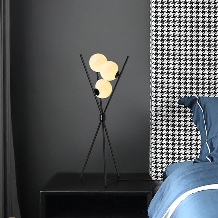 LunaGlow 3D Månlampa golvlampa med modern design och stativ LED!