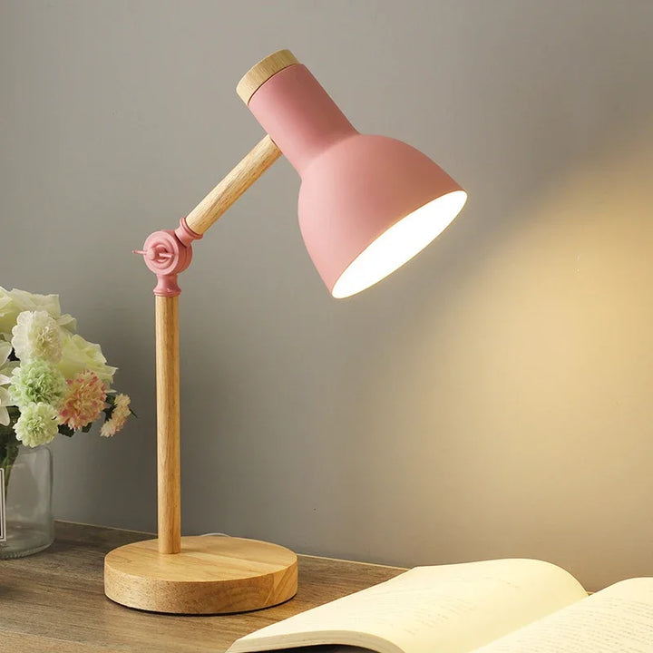 Färgad Trä Bordslampa
