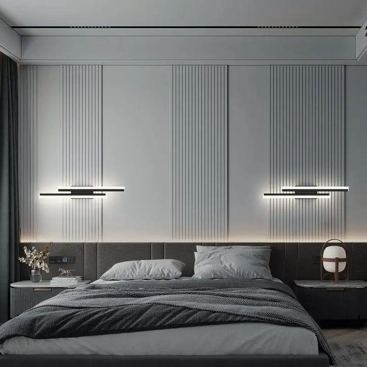 Modern LED Vägglampa: Svart/Guld Akryl Rumsdekoration Ljus