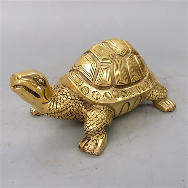 Brons Feng Shui Sköldpadda Staty Lyckodjur Skulptur för Långlivad Hem Kontor Dekoration Figurin Gåva Studie Ornament
