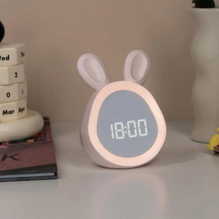 Barnens väckarklocka i kaninform med LED-nattljus - BunniGlow