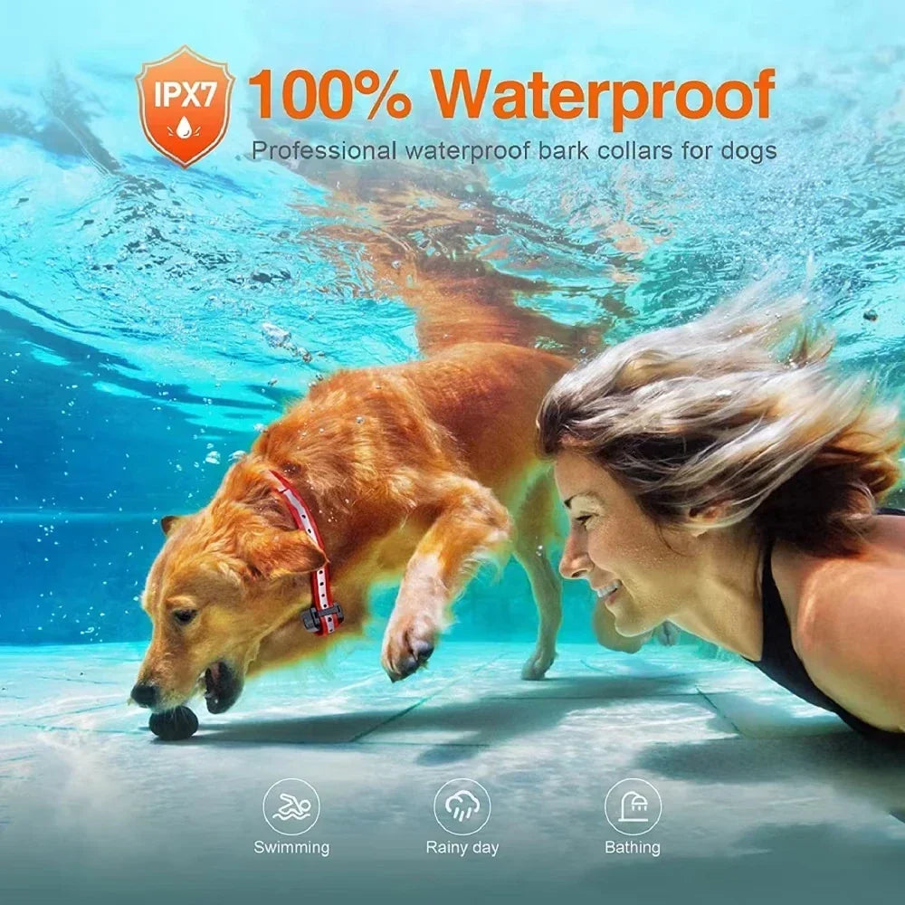 Uppladdningsbar Elektrisk Hundträningshalsband med Fjärrkontroll &amp; 1000m Räckvidd – PetControl