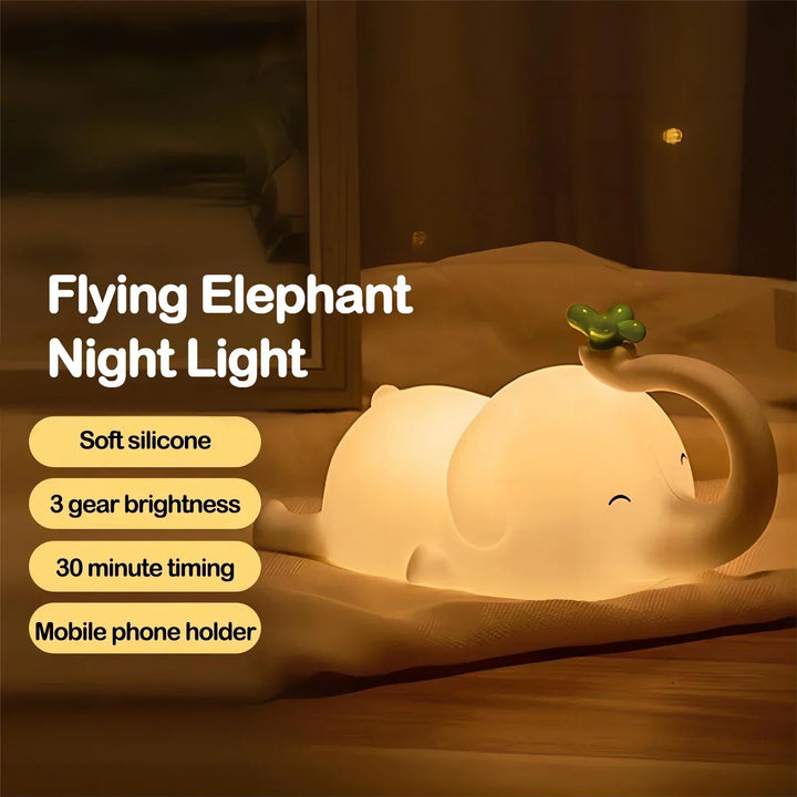 LumiDum LED Nattlampa | Mjuk Silikon | 3 Ljusstyrkenivåer | Bärbar &amp; Uppladdningsbar | 17,7 × 9,1 cm