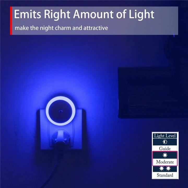 NOXORA LED nattlampa | Skymningssensor &amp; automatisk dimning | Stickkontaktlampa | Varmvit