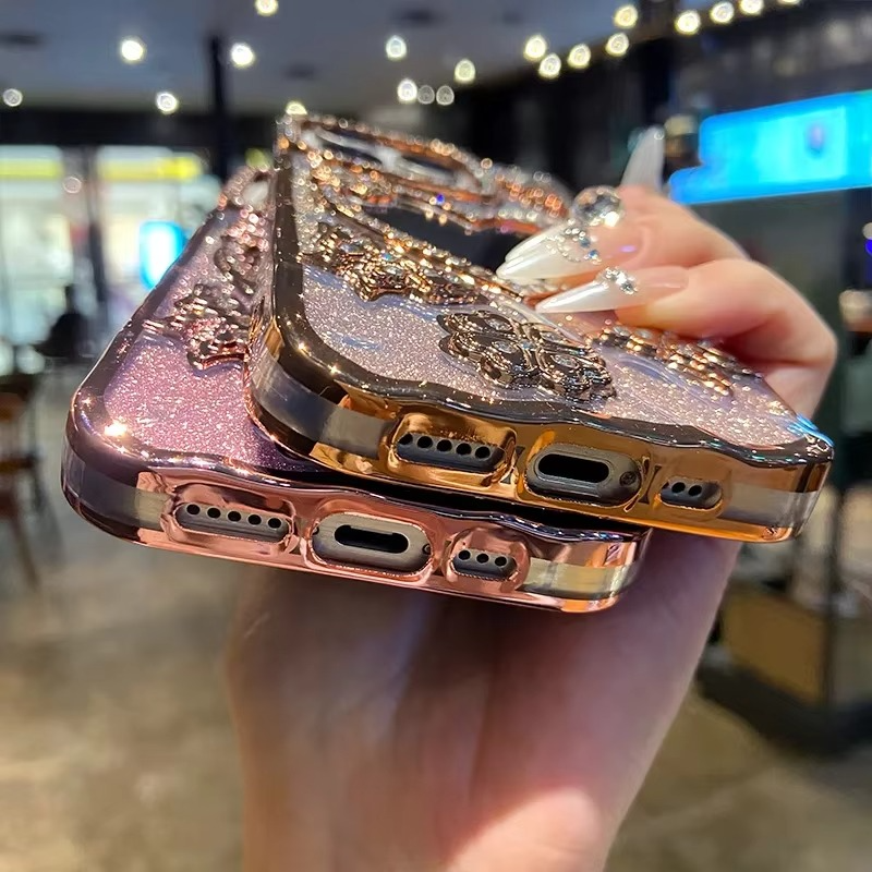 Fjäril Glittrande Diamant Spegel Fodral för iPhone